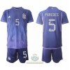 Maglia ufficiale Argentina Leandro Paredes 5 Trasferta Mondiali 2022 per Bambino